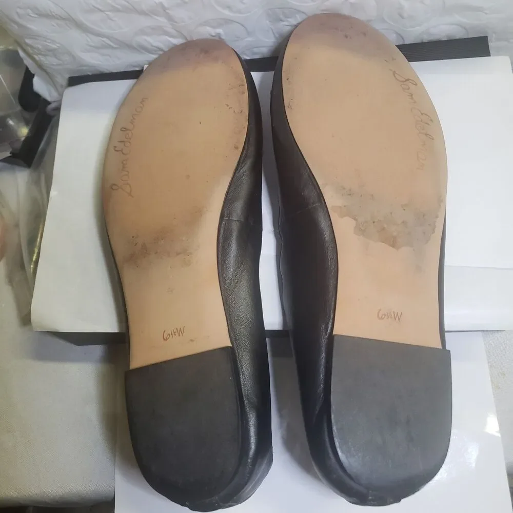 Sam Edelman Francis Scalloped Ballet Flats Sz 6.5W Black #B1